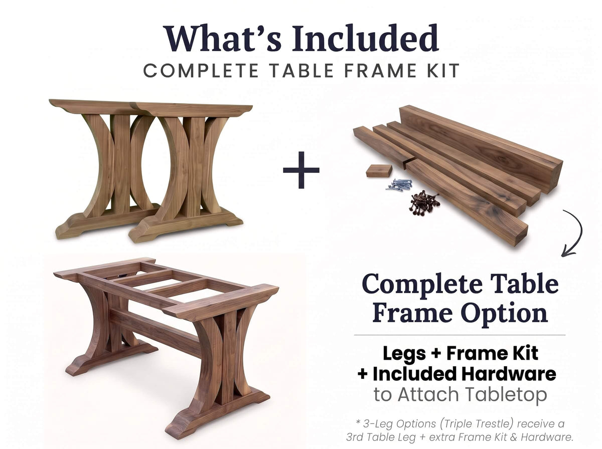 Crescent Trestle Complete Table Frame