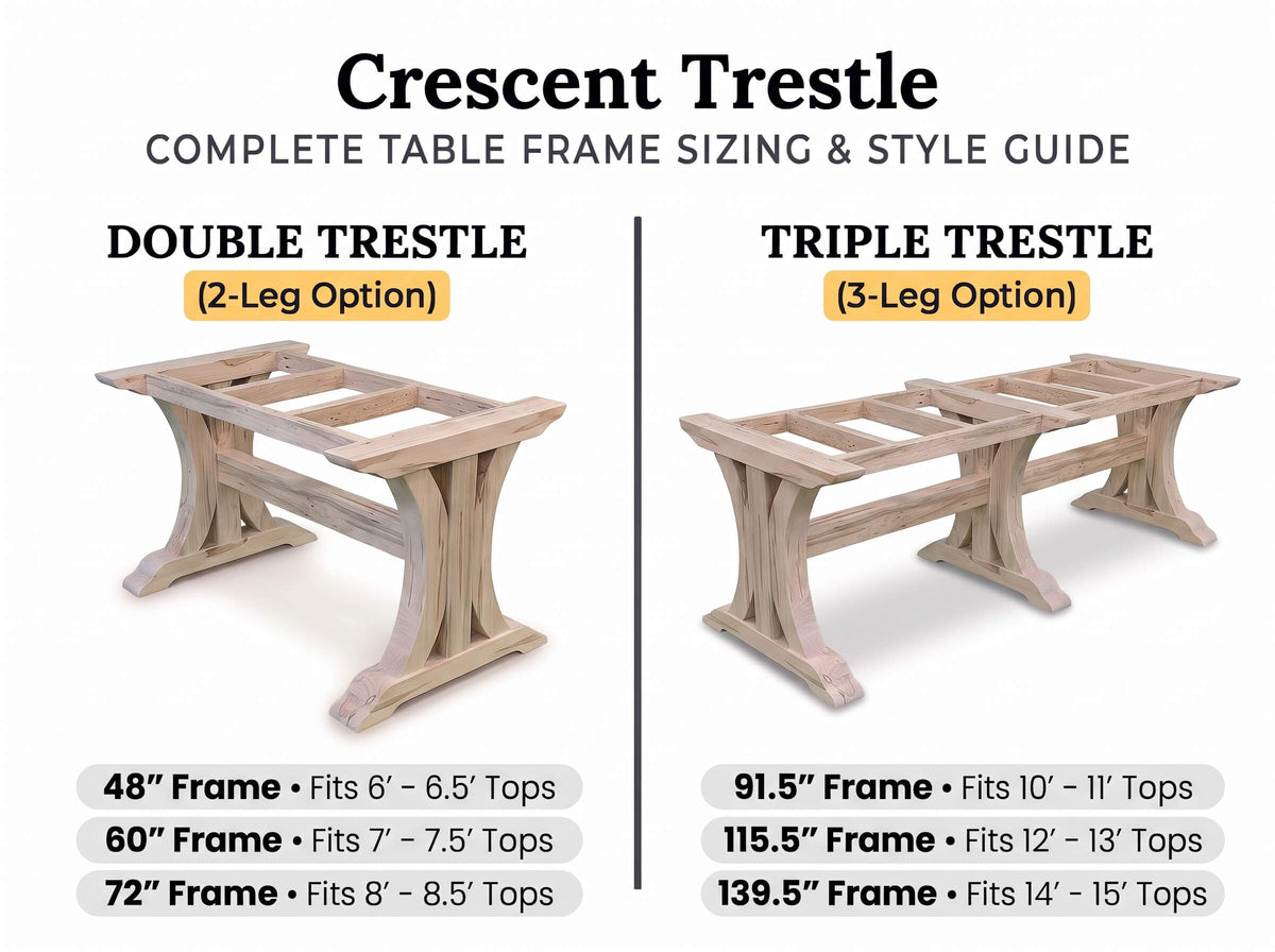 Crescent Trestle Complete Table Frame