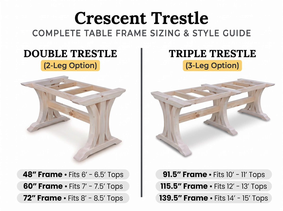 Crescent Trestle Complete Table Frame