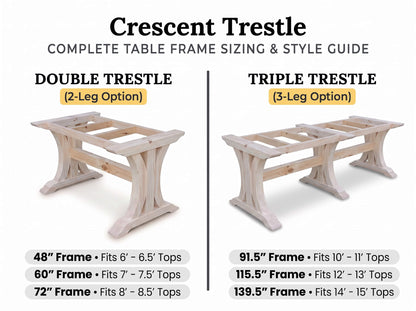 Crescent Trestle Complete Table Frame