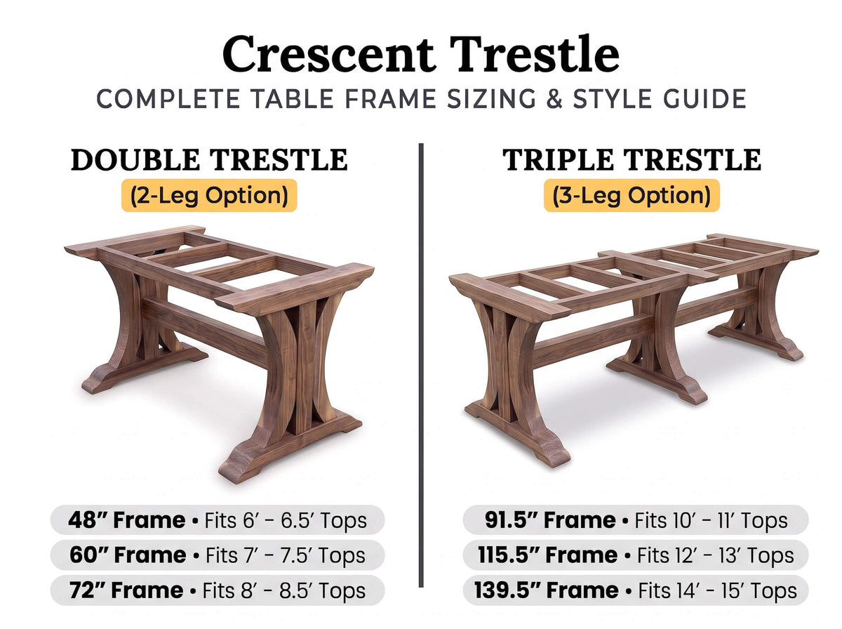Crescent Trestle Complete Table Frame